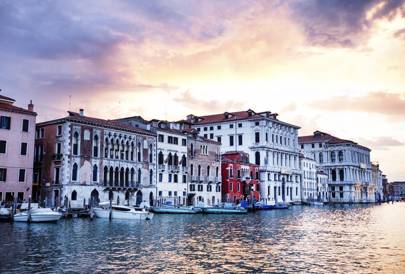 Venice at Dusk — Grand Canal with palazzi at sunset